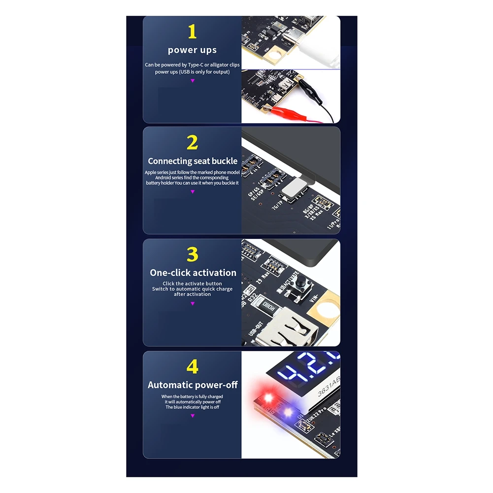B29C-BA27 แบตเตอรี่Activation Detection Boardแบตเตอรี่Fast ChargeสําหรับIphone 5G-13 Pro Max Android One-Clickการเปิดใช้งาน
