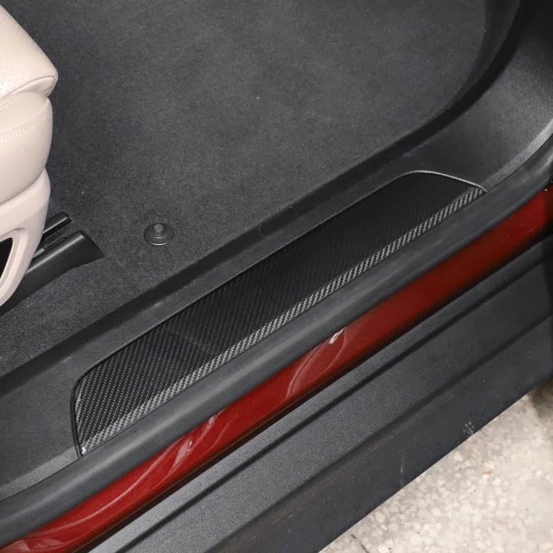 

For Porsche Taycan 2019-2024 Real Carbon Fibre Car Inner Door Sill Cover Trim Interior Car Accessories