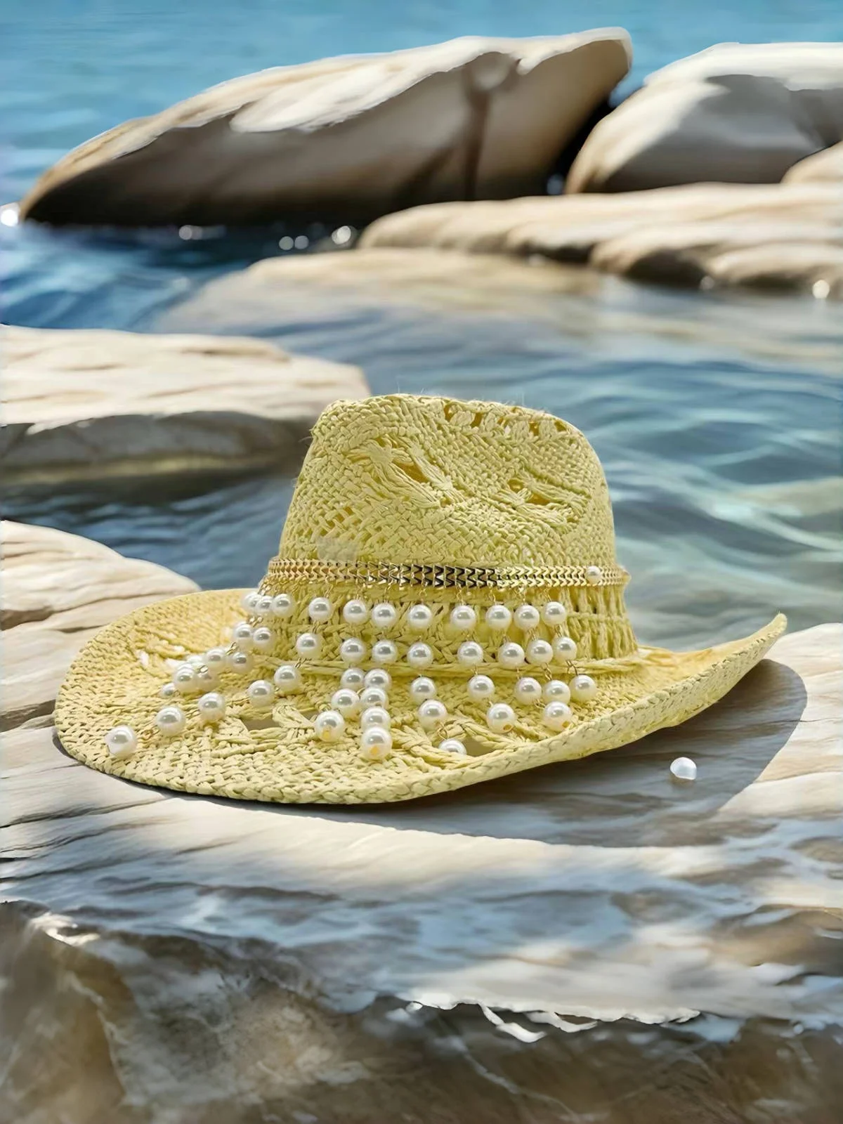 Rhinestone Cowboy Hat Straw Sun Hat for Women Men Beach Vintage Western Cowgirl Party Summer Festival Country Music Headwear
