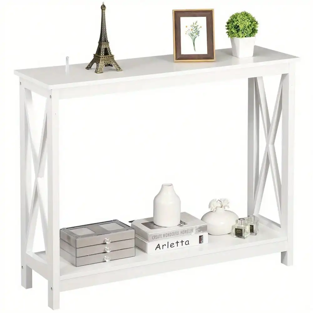 Narrow Console Table for Entryway Storage Shelf Modern Accent Sofa