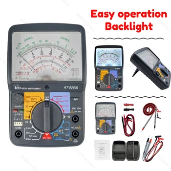 KTI Backlight Pointer Multimeter AC DC Voltage 1000V Analog Multimeter With Bag Tester Multimeters Multimeters 260l Professionele Sale