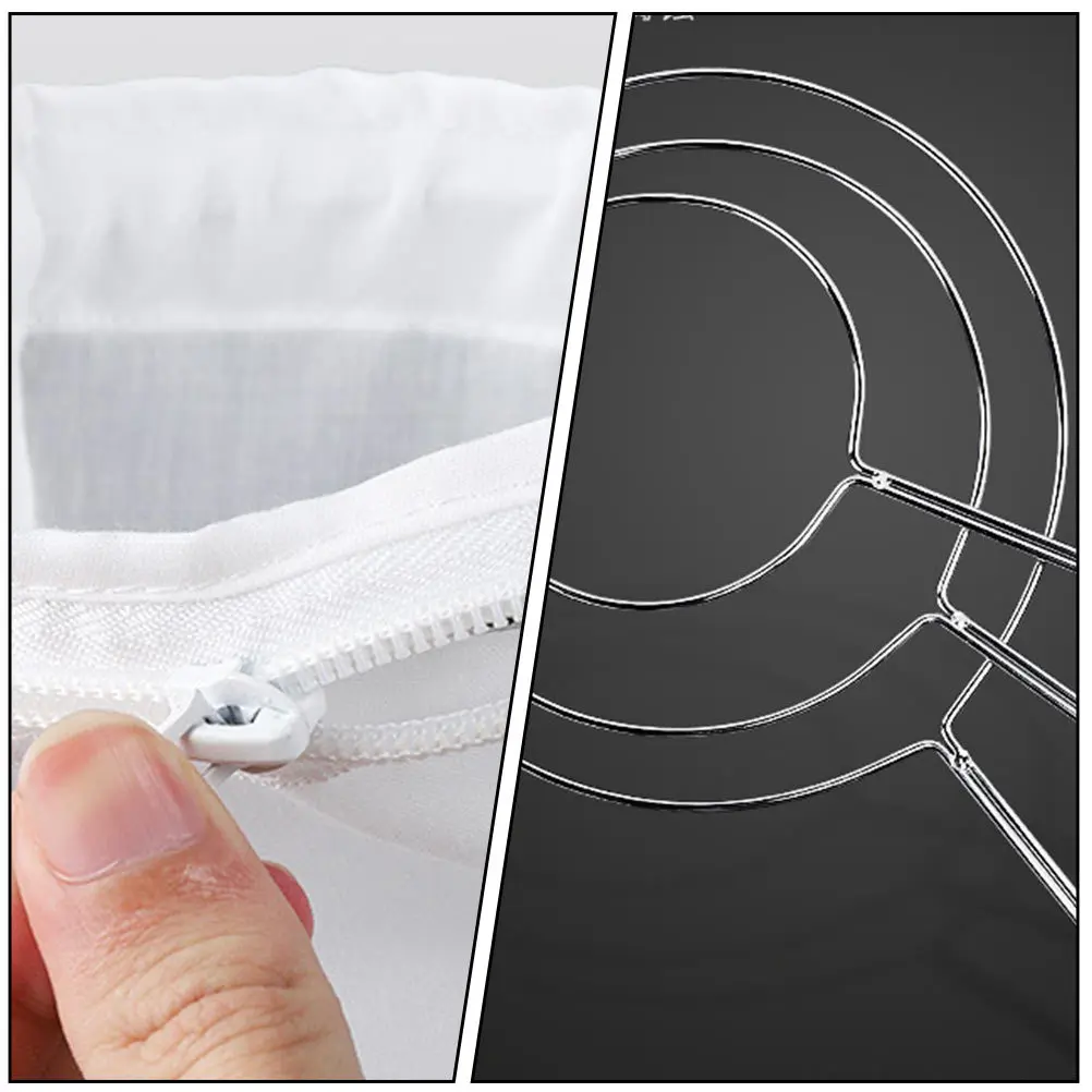 

1Set Tea Filter Bags High Density Tea Straining Bag Thick Steel Ring Removable Cloth Bag Kitchen Tool