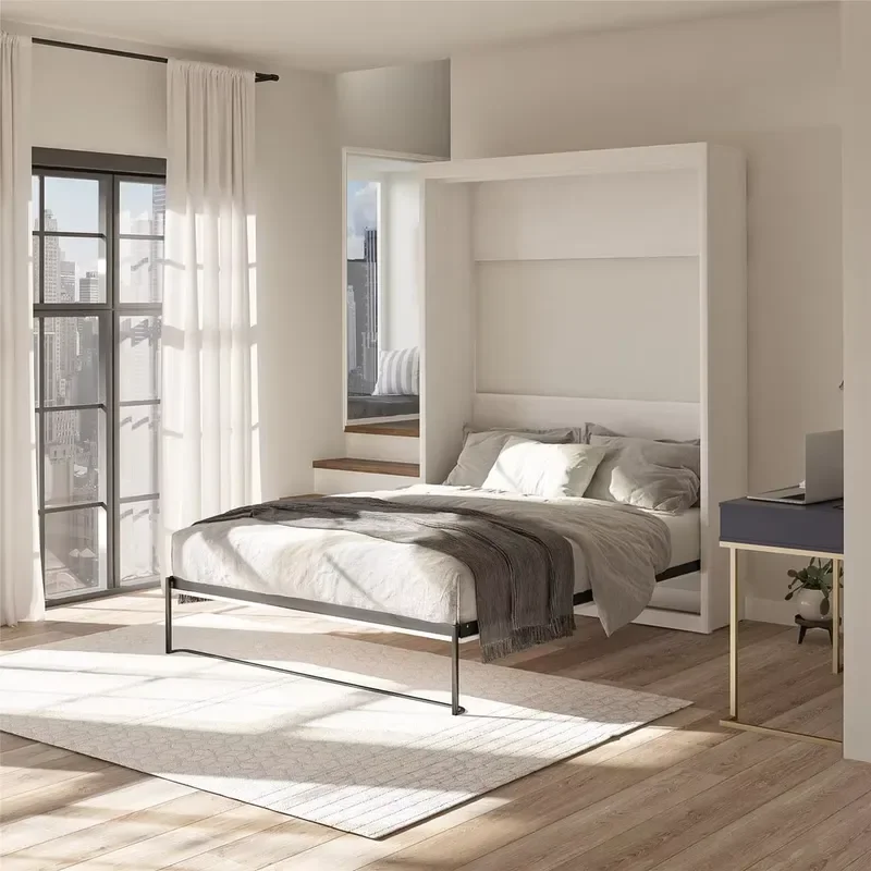 Modern Space Saving Bedroom Furniture Custom Size Hidden Folding Murphy Bed Hidden Wall Bed Hardware with Manual Feet