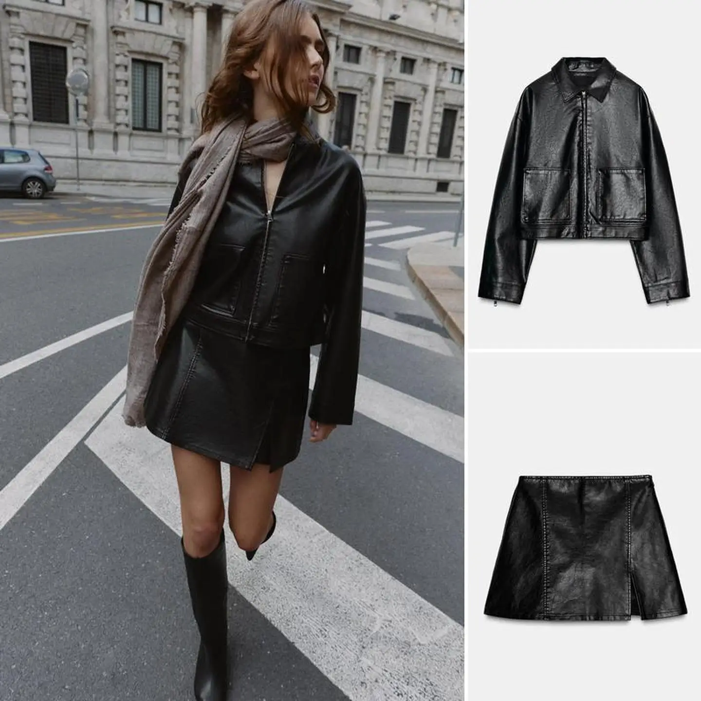 

Кожаное пальто-бермуды с высокой талией (25) и юбка-брюки (2949225) для женщин из коллекции Mid-Year, ранняя осень