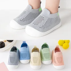 Bebek Shoe2023Kid ayakkabı rahat nefes bebek bebek çocuk kız erkek örgü Sneaker yumuşak taban rahat kaymaz bebek yürümeye başlayan ayakkabı