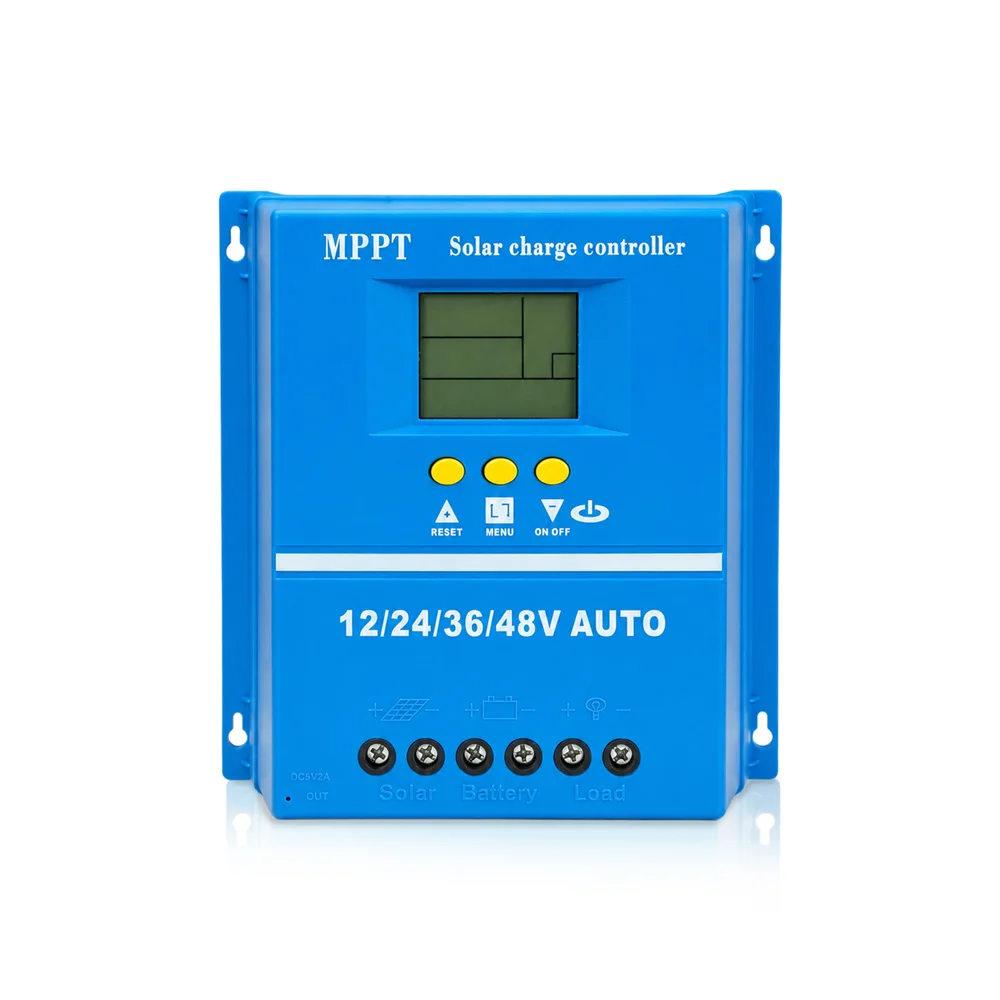 MPPT Solar Charge Controller 60A with LCD Display 12V/24V/36V/48V Auto Solar Battery Regulator, Compatible with Seal, GEL, Flooded, LifePO4 Battery