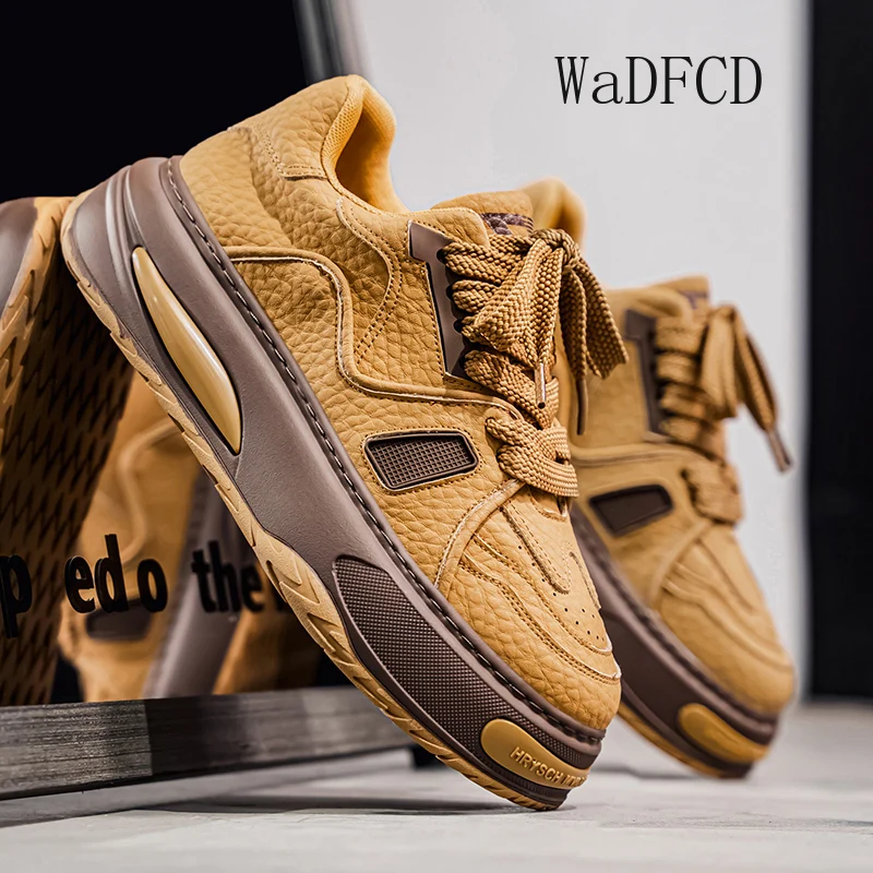 

Sneakers Casual Mens Original Designer Soft Sole Board Shoes Fashion Leather Fabric Height Increased Flat Platform Sports Shoes