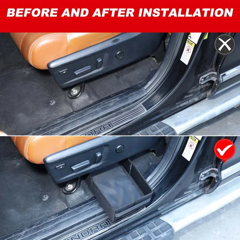 For Toyota Tundra 2014-2021 cloth black car under the driver's seat storage box car interior modification accessories
