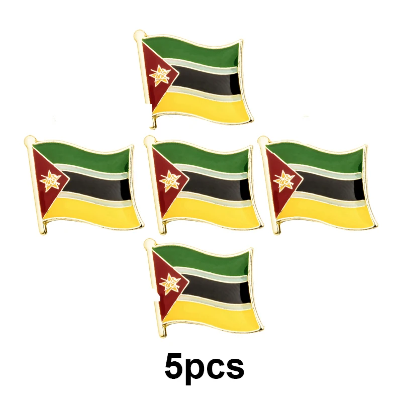 1-100pcs Mozambique Flag Lapel Pin Flag badge Brooch Pins Badges