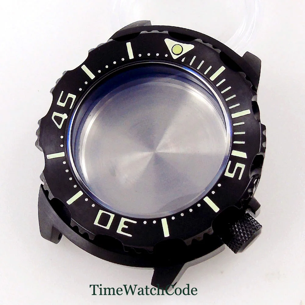 

AR Coating Diver Watch Case Fits NH35A NH36A 200m Waterproof Sapphire Crystal PVD Case 3.8 o'clock Crown Anti-reflection