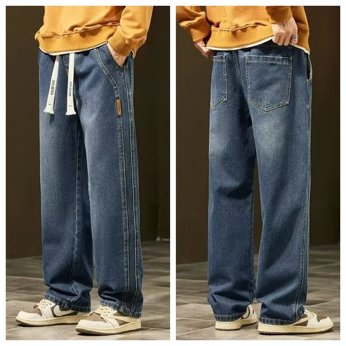 Hong Kong Trendy Men's Summer New Style 2025 Personalized Letter Jeans Hip Hop Ins Trendy High Street Trendy Rascal Handsome Pan