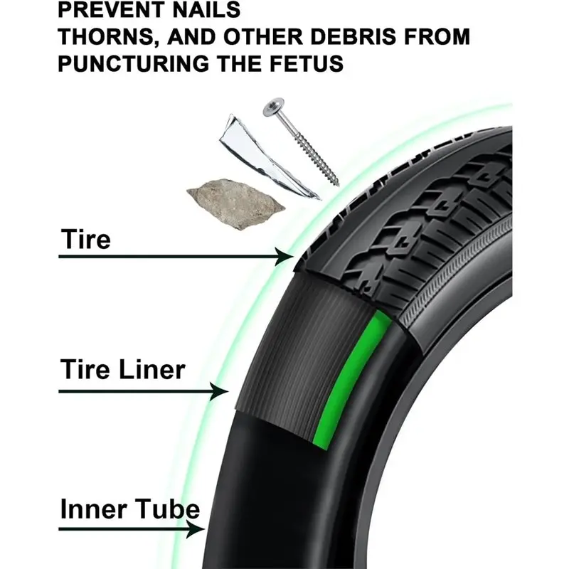 CGDS-Bike Tire Liner Puncture-Resistant Layer For Bicycle Inner Tubes, Flat Protector, Fits 12