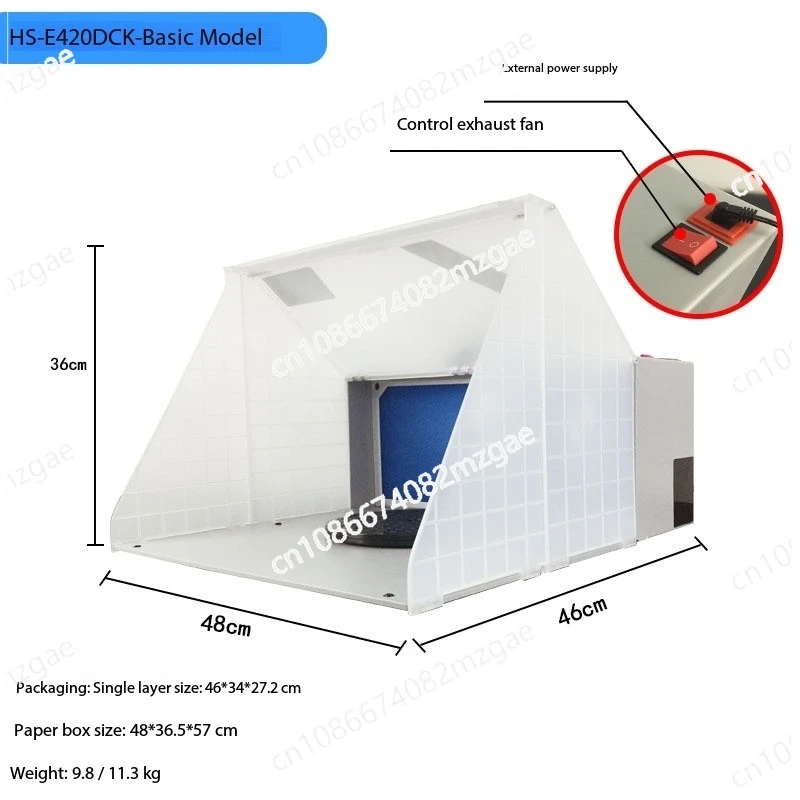 Small household strong model painting and coloring workbench to discharge waste oil extraction fan