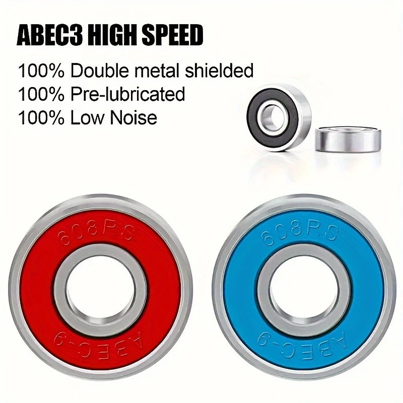 608RS ABEC-9 Skateboard Bearings 8x22x7mm Double Rubber Seal Ball Bearings For Skateboard Longboard Scooter Roller Skates