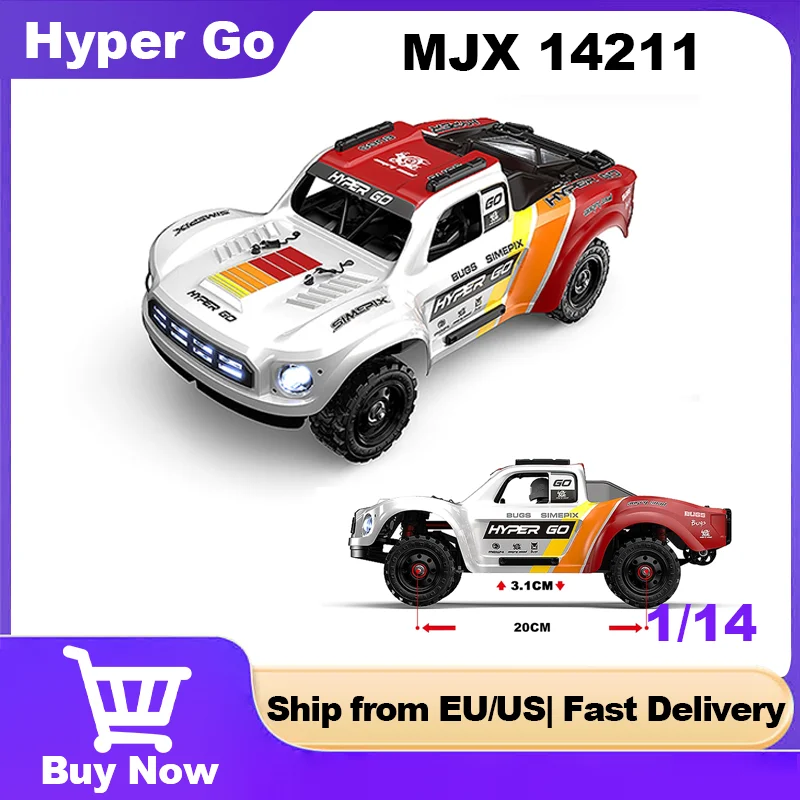 HYPER GO MJX14211 1/14 RC Auto 75 km/h Brushless 2.4G Auto telecomandata con giroscopio Off-road Racing 4WD RC Truck Toys come regalo