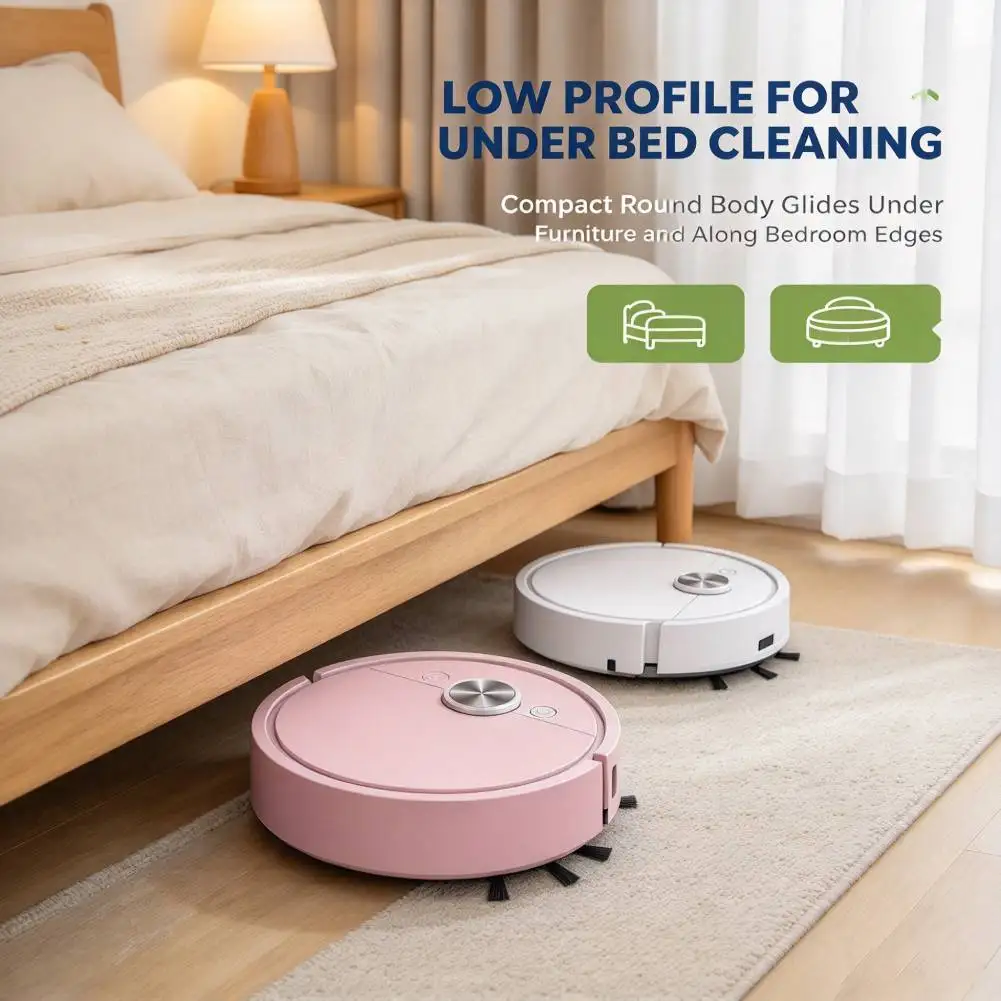 Mini Robot Vacuum for Car Sweeping Robot Vacuum Cleaner with Wet Mopping Smart Cleaning Machine for Floor Dust Pet Hair Removal