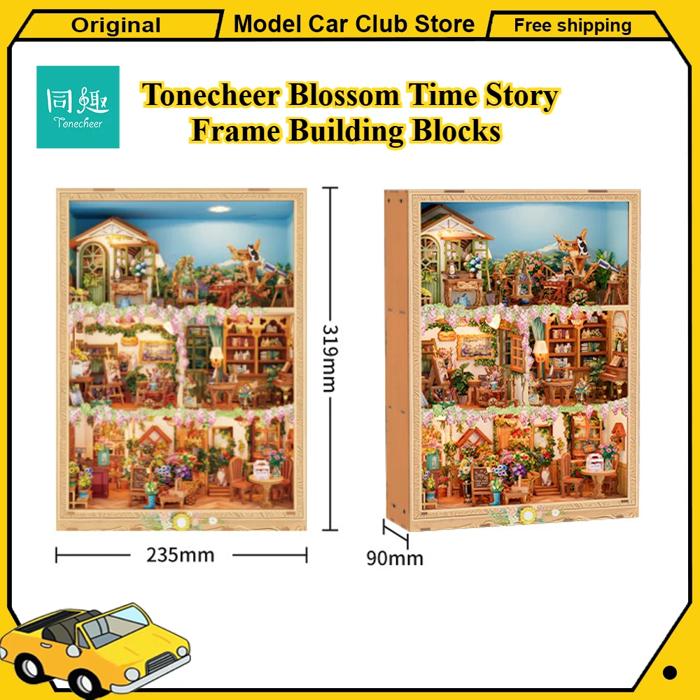

Конструктор Tonecheer Blossom Time Story Frame: 3D-модель-диорама из деревянных блоков, пазл, кукольный домик, украшение, подарок на день рождения