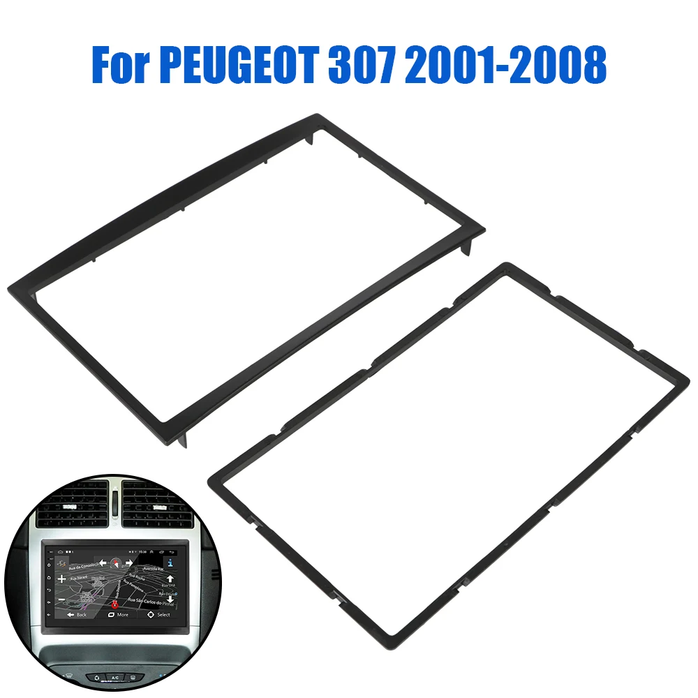 Installation Trim Kit Audio Dashboard Panel 2 Din Fascias Car Radio Frame For Peugeot 307 2001-2008 Modification Accessories