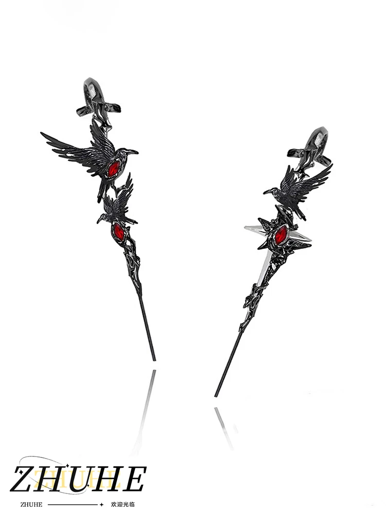 2024 neue Krähen piercing Ohrringe neue gotische Stil Männer und Frauen Schmuck Party Geschenk