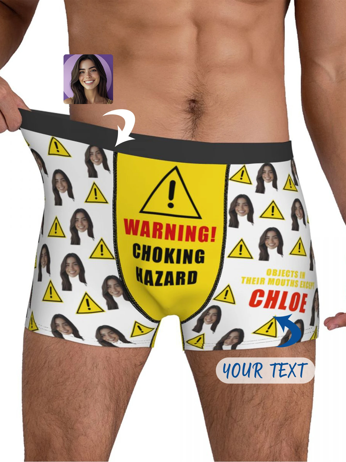 

Personalized Face Photo Underwear Custom Boxer Briefs Custom Men Valentine's Day Gift For Husband Anniversary Gift for Dad