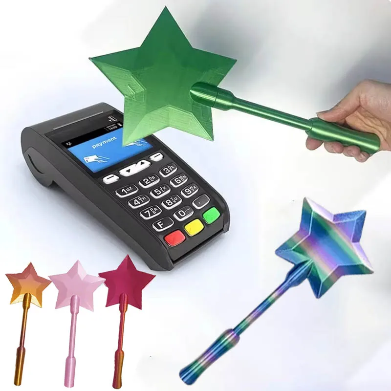 3D Printed Magic Wand Credit Card Holder Payment Portable Lightweight Star Wand Style Card Stand for Daily Use Novelty Gift