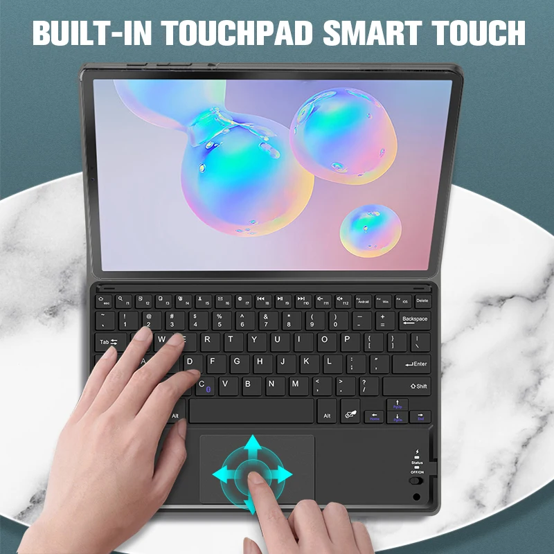 Case for Samsung Galaxy Tab S6 10.5 2019 Keyboard Case for Samsung Galaxy Tab S6 with Trackpad Tablet Cover +screen protector