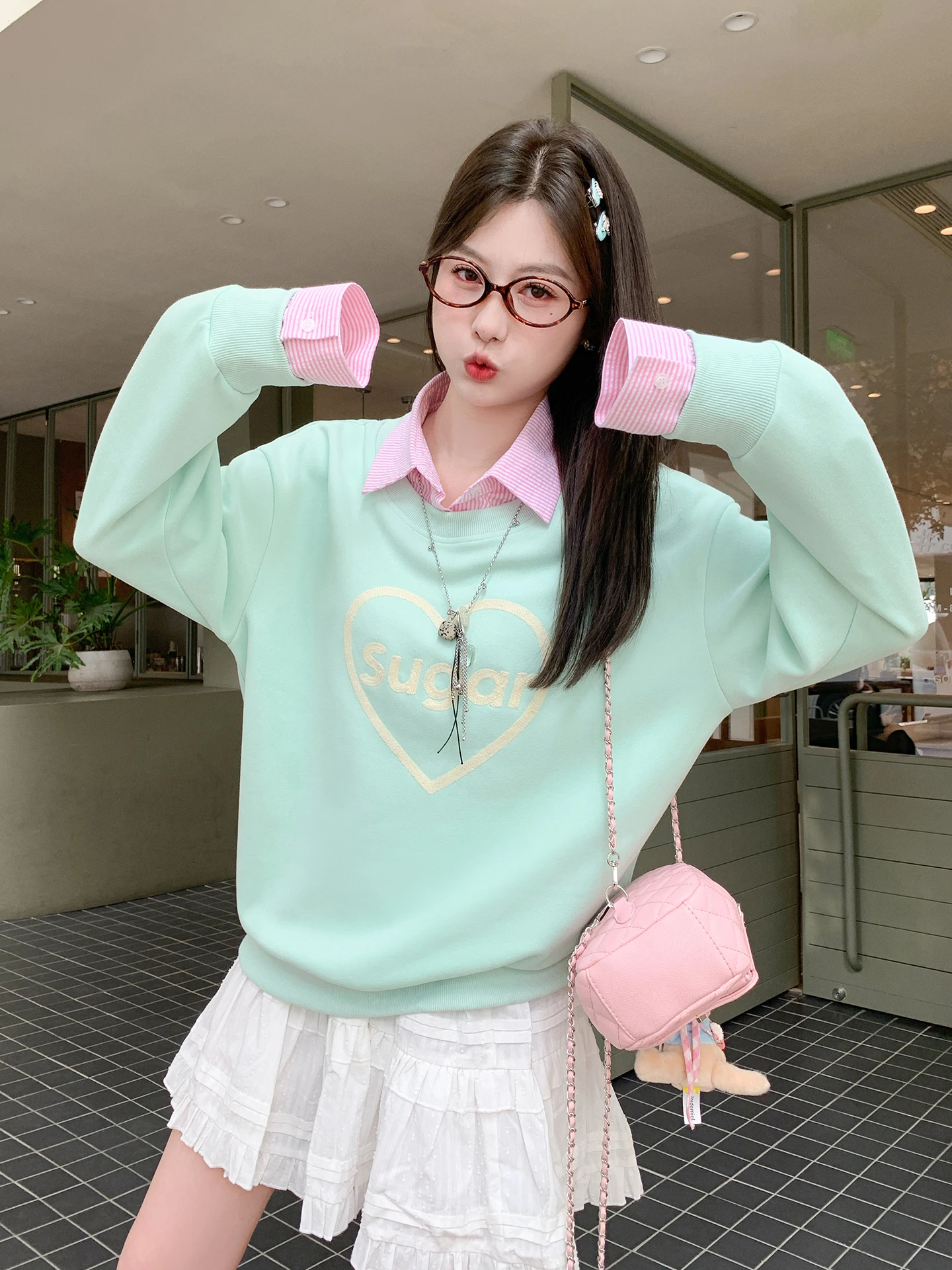 

Свободный удлиненный свитшот с воротником-стойкой и капюшоном для женщин, осенне-зимний, повседневный, удобный, дышащий, модный, в корейском стиле