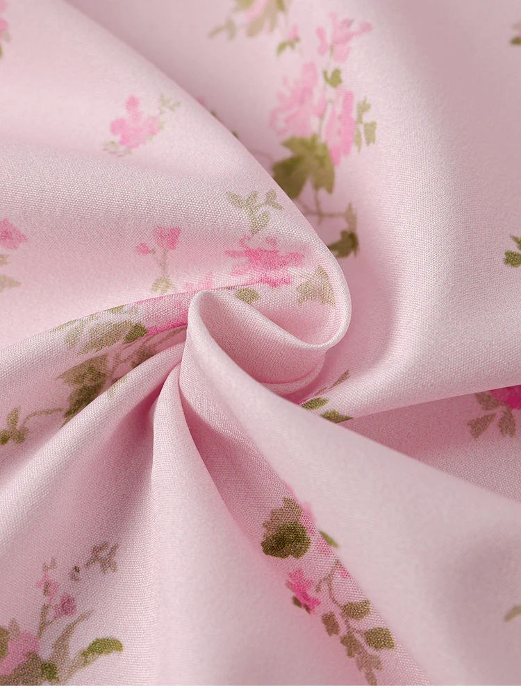 NewAsia Damenkleid mit Blumenmuster, Trägern, A-Linie, sexy hohem Schlitz, rückenfrei, zarten Ausschnitten, Sommerkleid für Party, Strand und Urlaub. – Detail 29