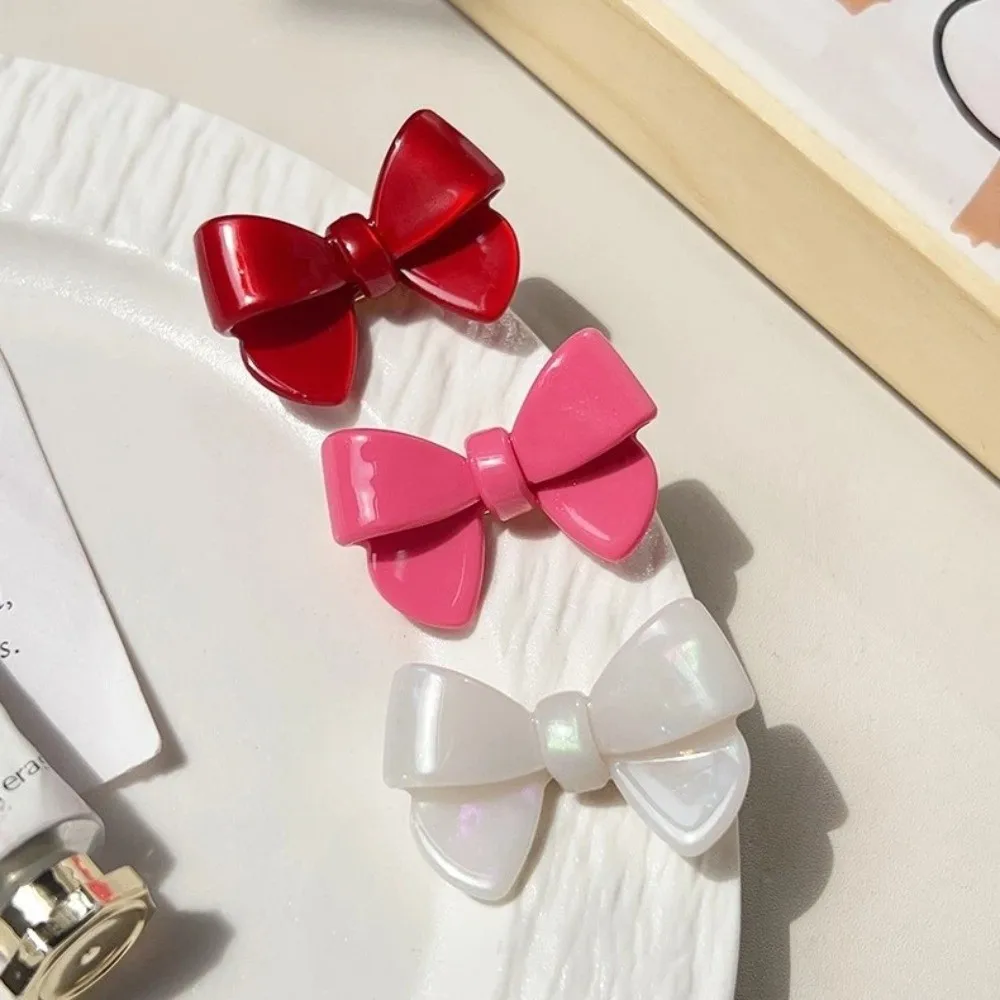 Hair Accessories Korean Style Acetate Hairpin No Slip Cute Bow Bow Tie Duckbill Clip Light Luxury Small Hair Clip Women