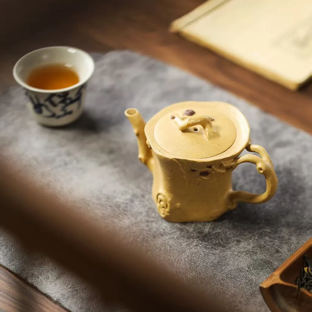 Zisha pot pure handmade loose pile thin tire self-use bionic device making teapot tea set