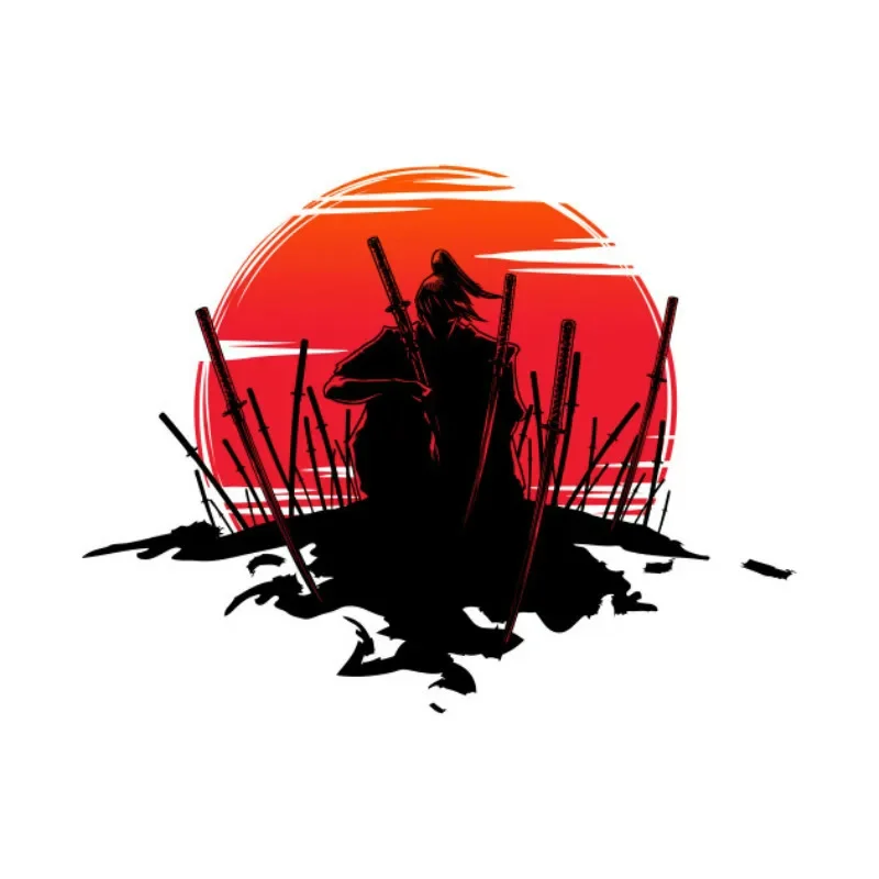

Classic Car Sticker Motorcycle Decals Japanese Samurai Decorative Accessories PVC Creative Sunscreen Waterproof Decal 14*14cm
