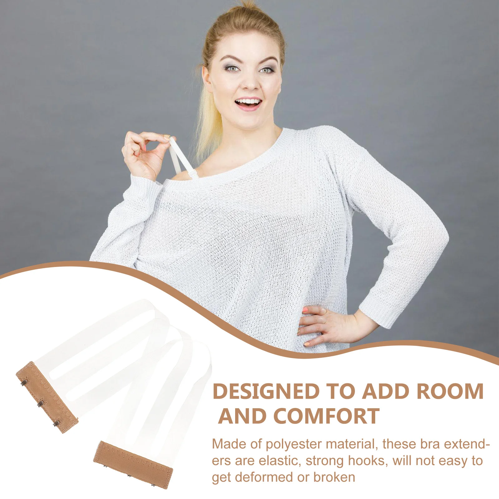 

Women's Bra Extender 3 Hook Elastic Lingerie Strap Replacement Back Clip Plus Size Comfortable Bra Extenders for Better Fit