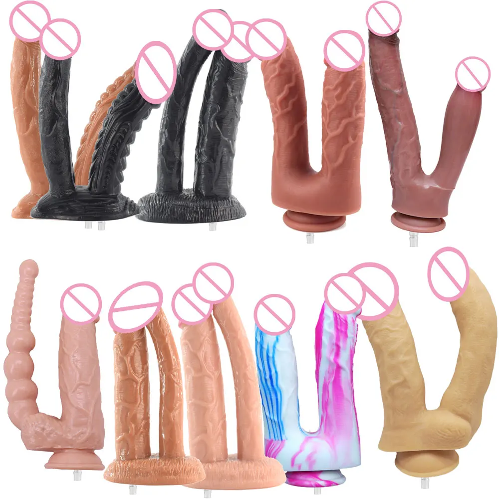 FREDORCH Big Double Dildo Attachment for Sex Machine Adult Toy for Woman Vagina and Anus VAC-U-LOCK Connector
