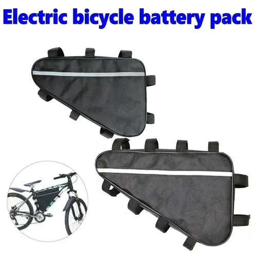 Paquete de bicicleta con batería triangular, impermeable, tela Oxford 210D, convertido, funda para marco de tubo de bicicleta de montaña y carretera, bolsa de almacenamiento para bicicleta