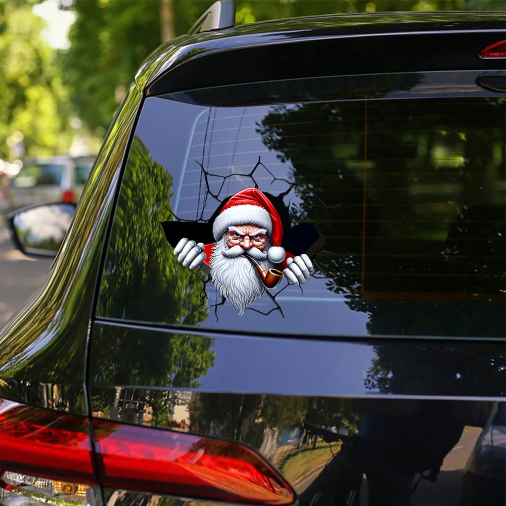 

Claus Glass Window Sticker for Cars, Laptops, Toolboxes, Double-Sided Christmas Window Sticker for Glass & Metal Surfaces