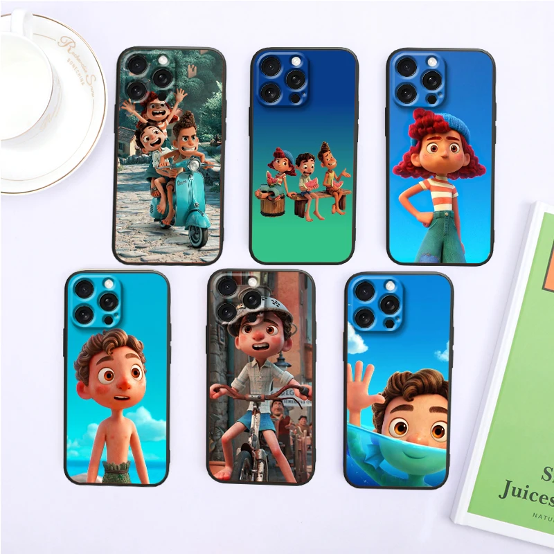 Adventure Comedy Fantasy Luca For iPhone 15 14 13 12 11 XS XR X 8 7 SE Pro Max Plus Mini Black Soft Phone Case