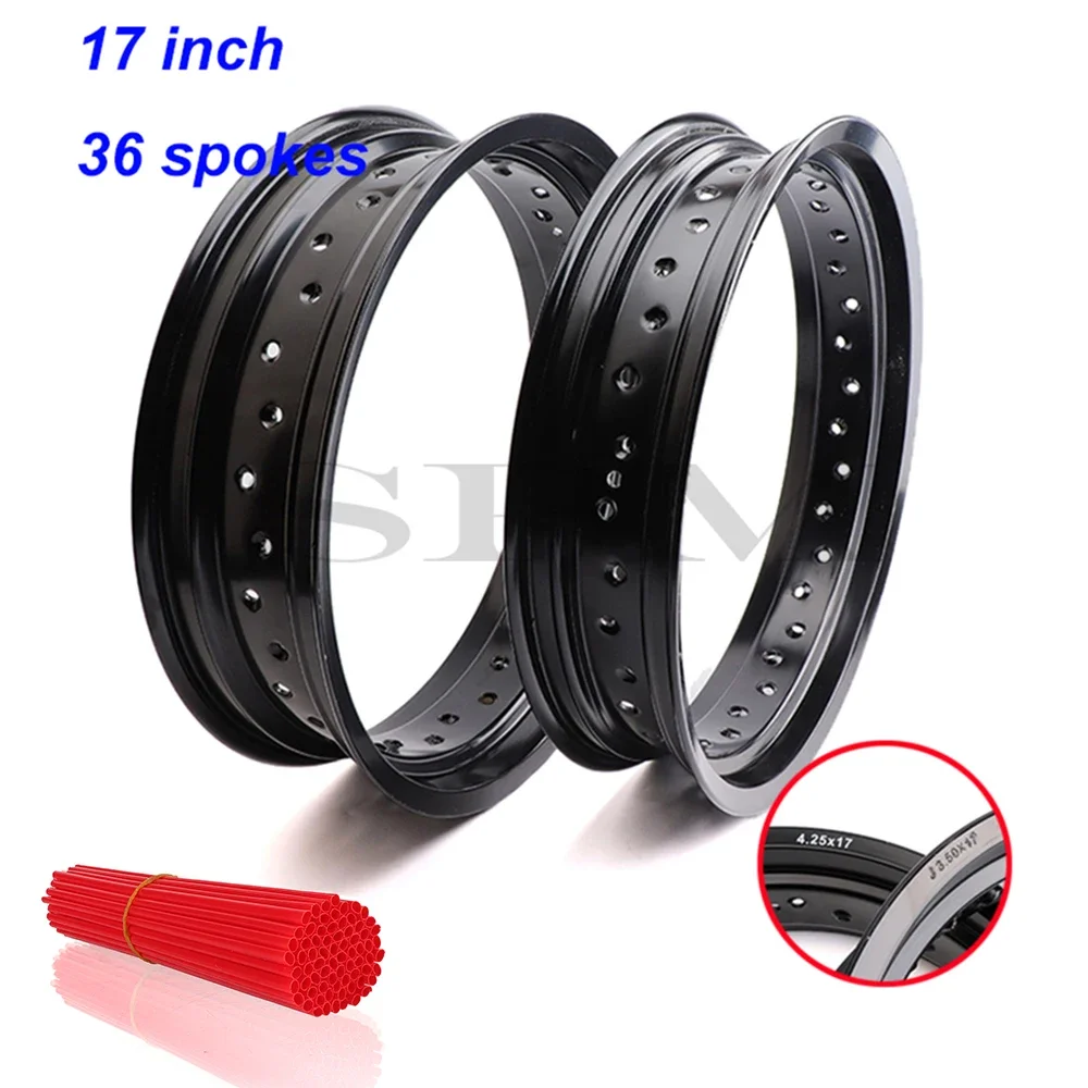 Motorcycle 4.25x17 inch & 3.50x17 inch 36 Spokes Holes Aluminum Alloy 17