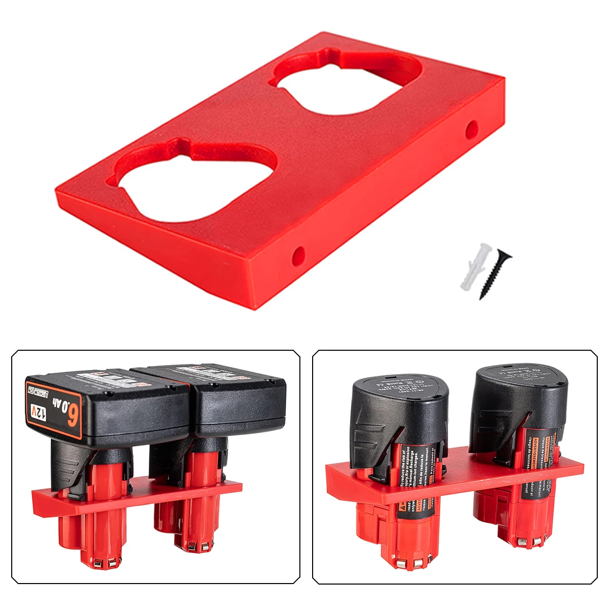 

For Milwaukee 12V Li-ion Battery Battery Holder for Milwaukee Battery Mount Dock Holder Storage Fixed Bracket for 48-11-2401