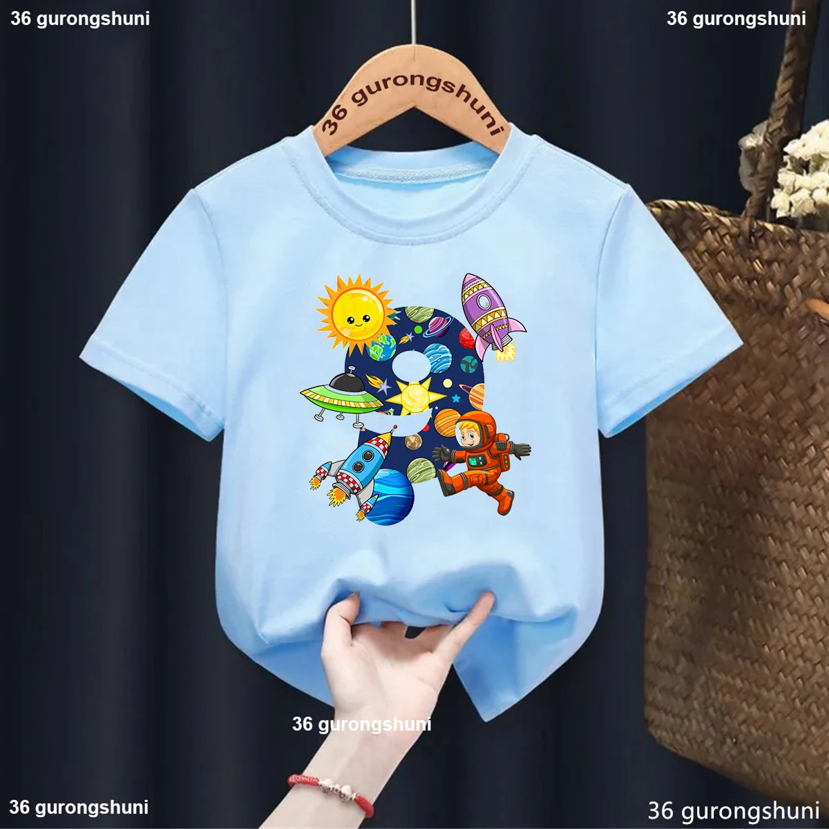 It’s My Birthday, Space Birthday Digit Graphic Printed Boys/Girls T-Shirts Summer Casual Short Sleeve Tshirt Birthday Gift Tops