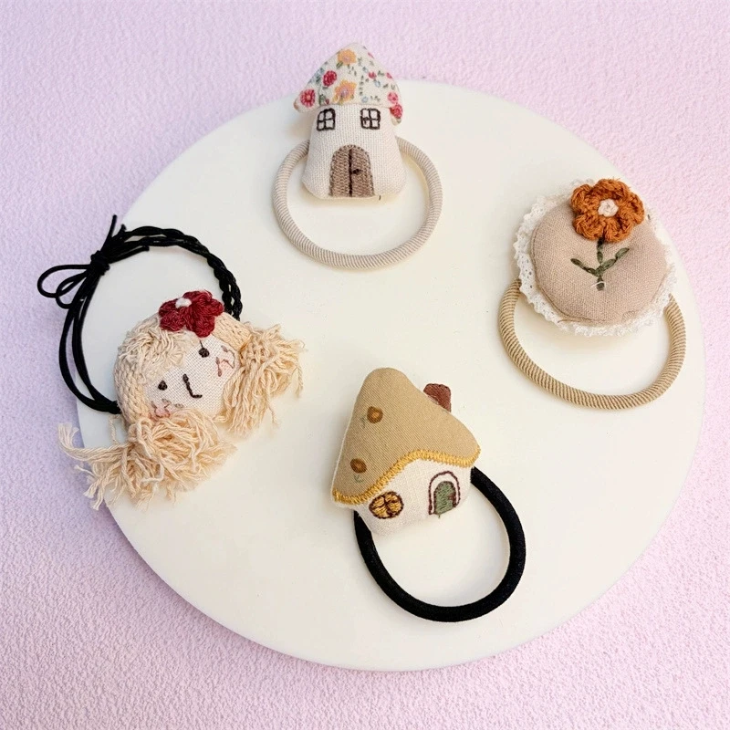 

Набор из 4 резинок для волос в богемном стиле для девочек: милые и очаровательные повседневные аксессуары для волос в корейском стиле, вдохновленные природой, детские резинки для волос