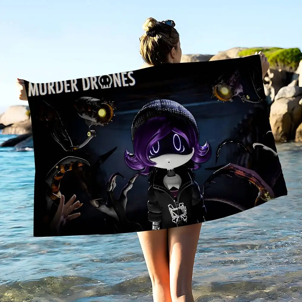 Anime Murder Drones Microfiber Printed Beach Towel Mountain Climbing Yoga Beach Swimming Running Absorbent Soft Towel