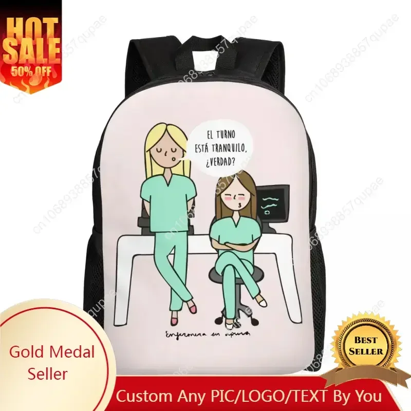 Customized Nurse In Trouble Doctor Nurse Medical Backpacks Men Women Fashion Bookbag for School College Bags