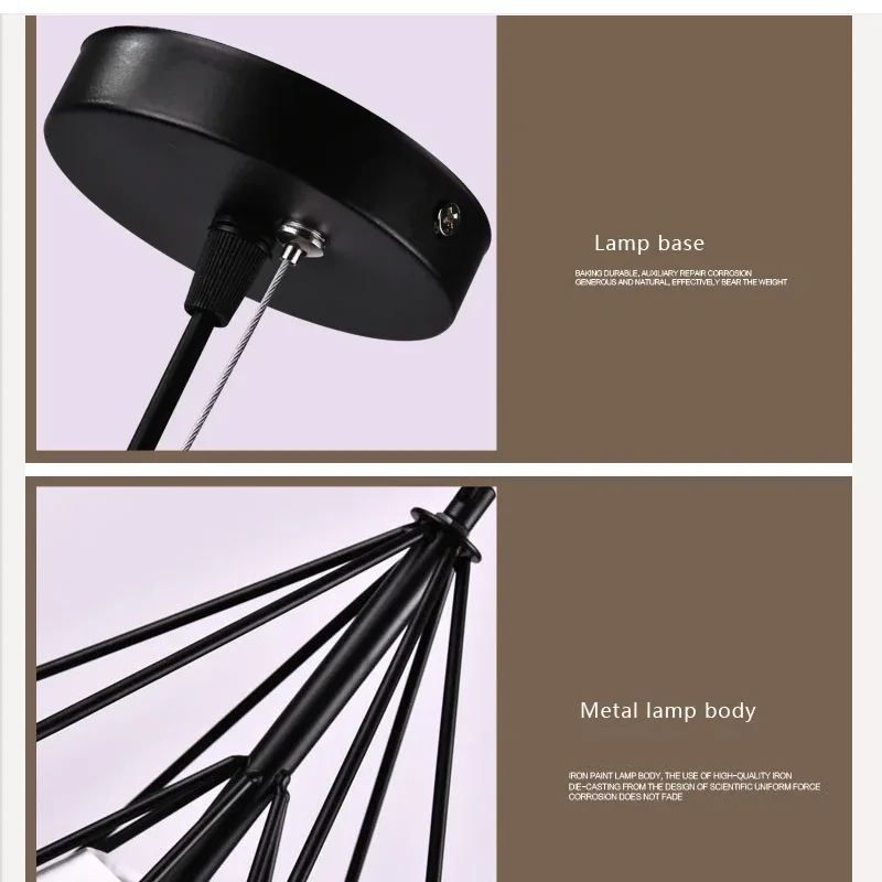 

Cage Metal Modern Industrial diamond Shade Pendant Light lamp bar Vintage LED Filament Bulb Ac90-260v lighting fixtures