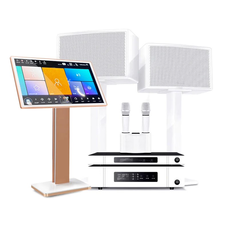 

Chenisok V62 Karaoke Jukebox Set Professional Audio with Loop Microphone Full Set of Amplifier and Speaker for Home KTV