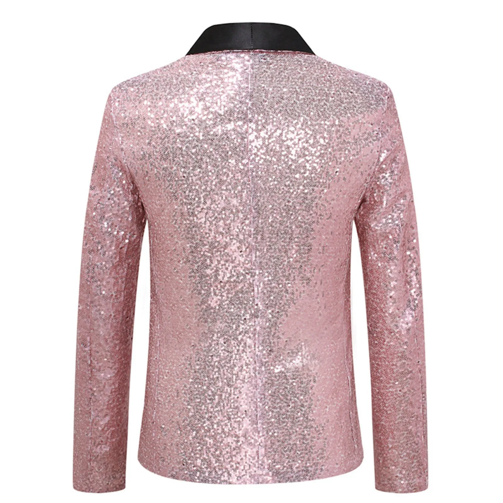 Shiny Purple Sequin Glitter Embellished Tuxedo Suit Jacket Men One Button Shawl Collar Night Club Stage Wedding Costume Homme