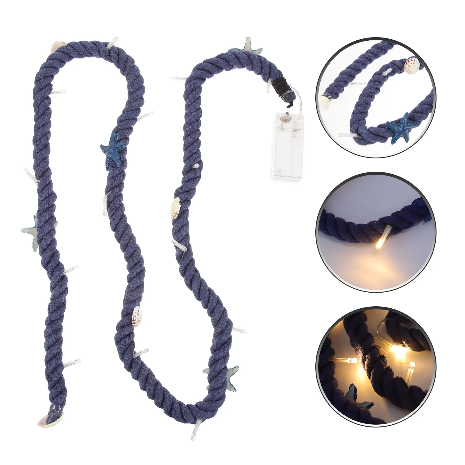 

Shell LED String Light Hemp Rope Decorative Lamp Operated for Home Bedroom Living Room Balcony Festival