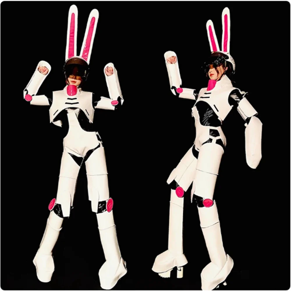 Technology Sense Rabbit Armor Halloween Cosplay Clothes Gogo Dancer Outfit Nightclub Party Drag Queen Stage Costume