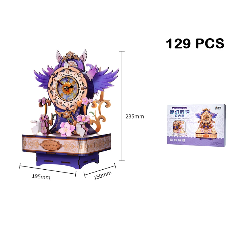 DIY 3D Holz Traum Fantasie Uhr Spieluhr Miniatur Modell Kits Puzzles Können Bewegen für Freunde Weihnachten Geschenke Wohnkultur