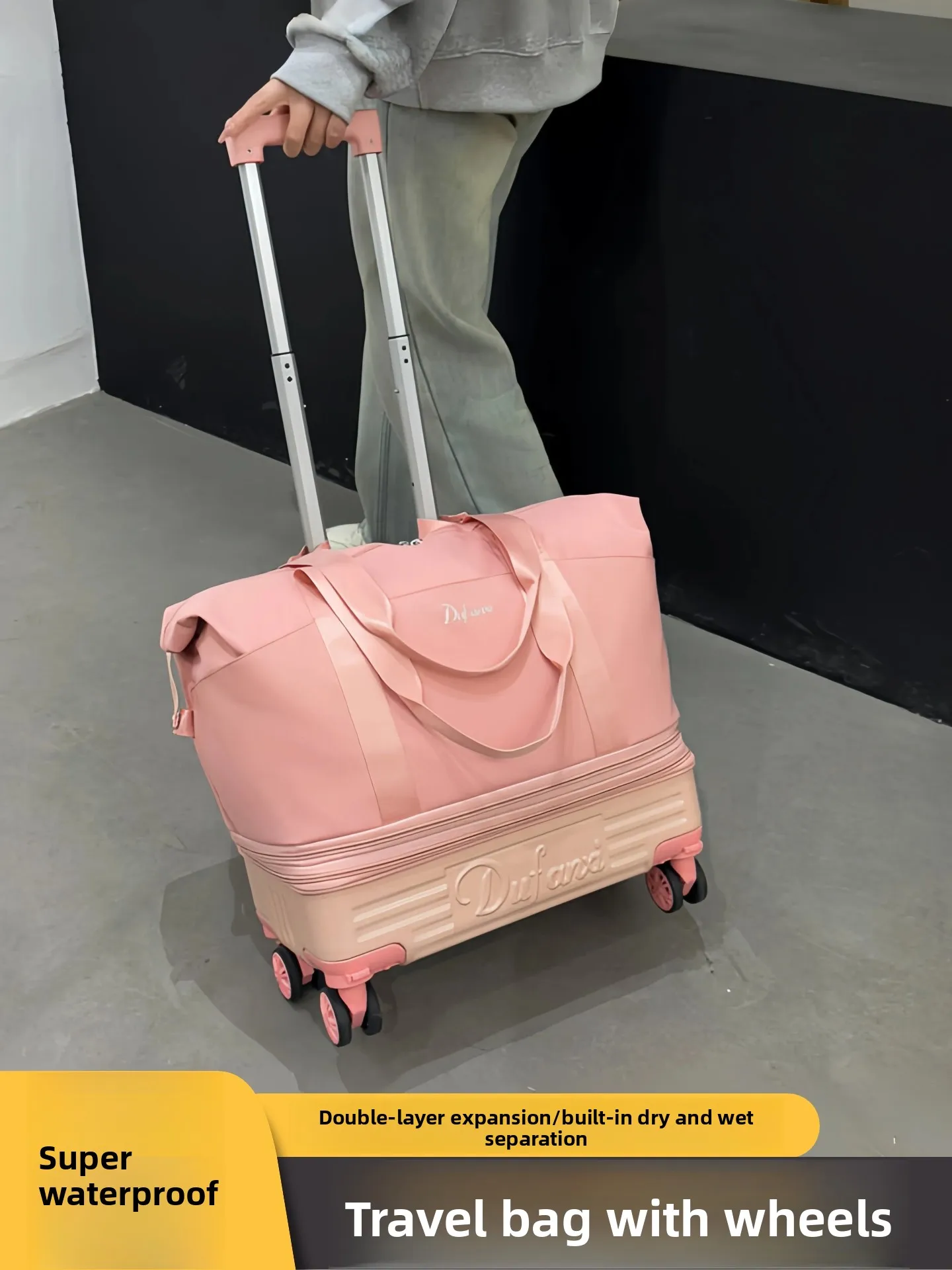 

Портативная большая сумка Capaci Lage с роликом для путешествий, студенческая ручная перетаскиваемая коробка, цветная корейская сумка для хранения O...