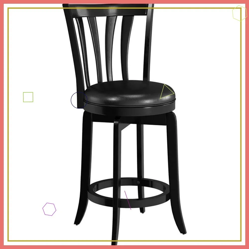 

Современный черный поворотный барный стул высотой 29,5 дюйма, кухонный табурет для домашней столовой и вечеринок